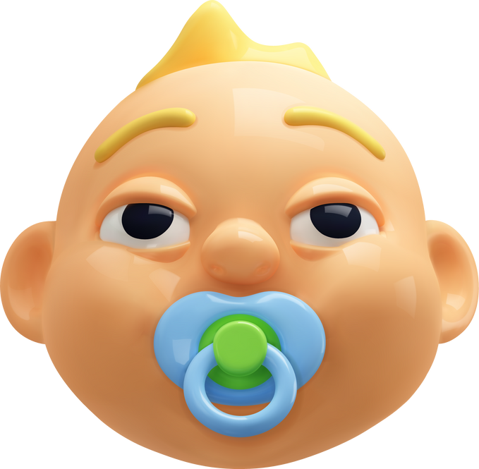 Cartoon baby face 3d icon